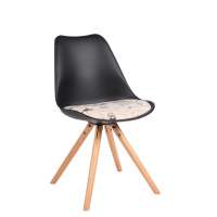 wholesale price PP plastic soft seat wooden legs bar stool industrial with back rest