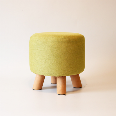 Durable Round Wooden Fabric Stools Wholesale Child Wood Stool Footstool