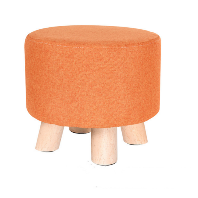 4 Legged Wood Stool Upholstered Wooden Footstool Ottoman