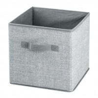 Fabric closet storage organizer cube storage box in a jute pattern