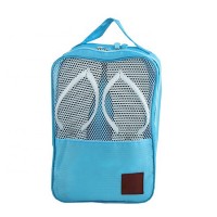 high quality milkblue zipper bags travel mesh polyester shoes storage bags with handle