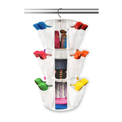 Hanging Carousel Organizer 360 Degree Rotate Smart Carousel Shoe Organizer