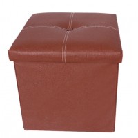 best selling new high quality collapsable square living room foldable leather storage stool