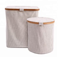 New products fabric hamper basket folding canvas laundry basket with lid for home and hotel