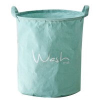 Foldable Large Cylindric New Solid Color Canvas Fabric Clothes Laundry Hamper