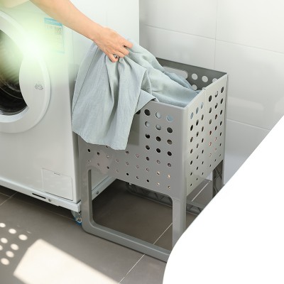 collapsible laundry basket plastic with handles Folding dirty plastic storage laundry basket